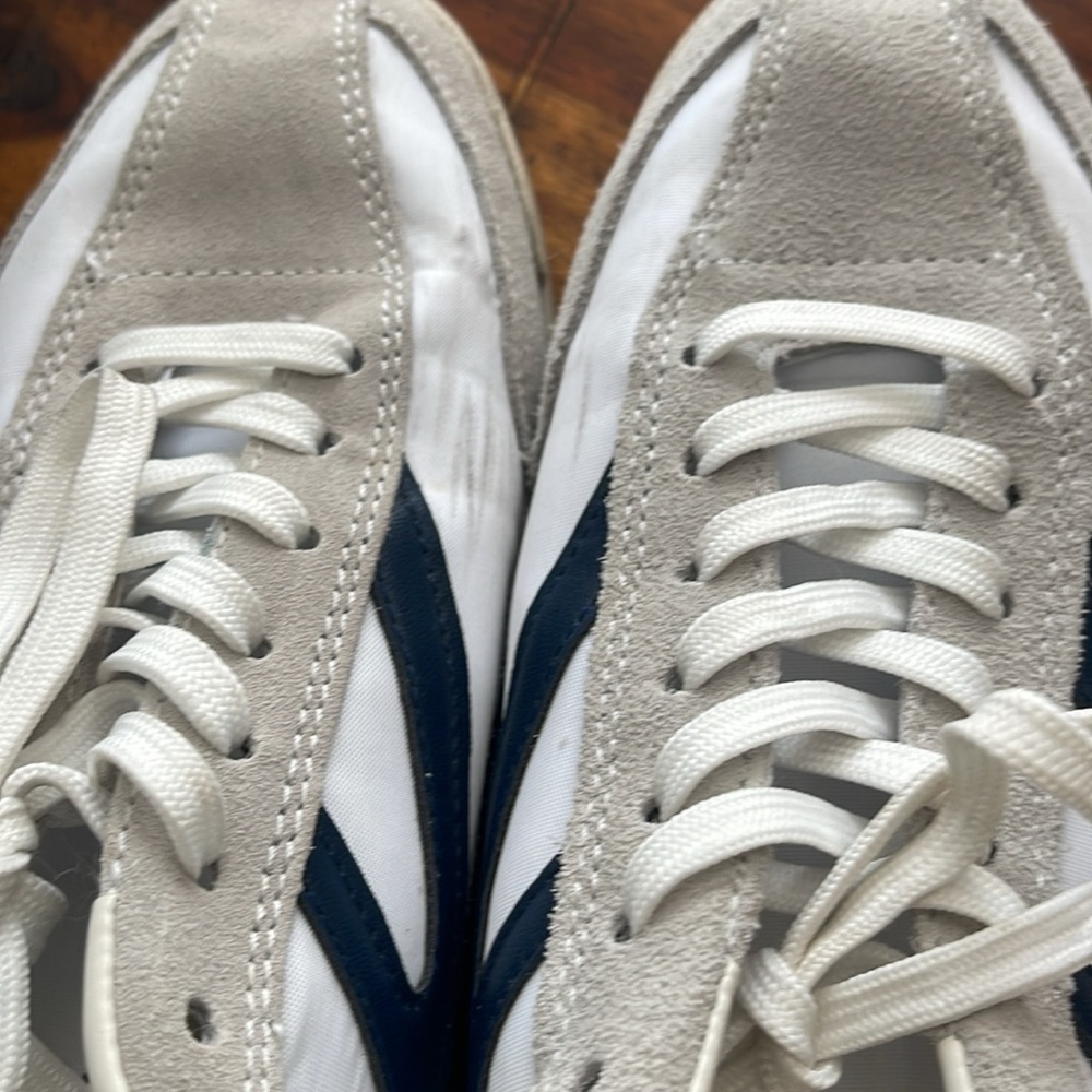 Tretorn Rawlins Suede Shoes Womens Size 9M White Navy Sneakers Blokecore Retro - Picture 9 of 13